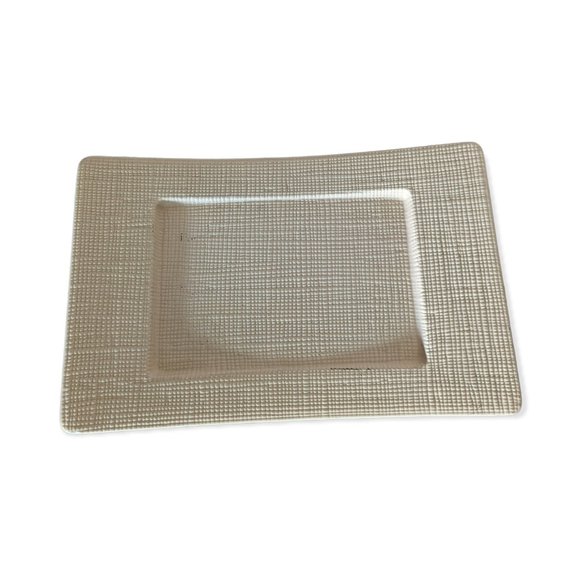 PartyLite Retired Linen Pillar Large Candle Holder - Picture 1 of 10
